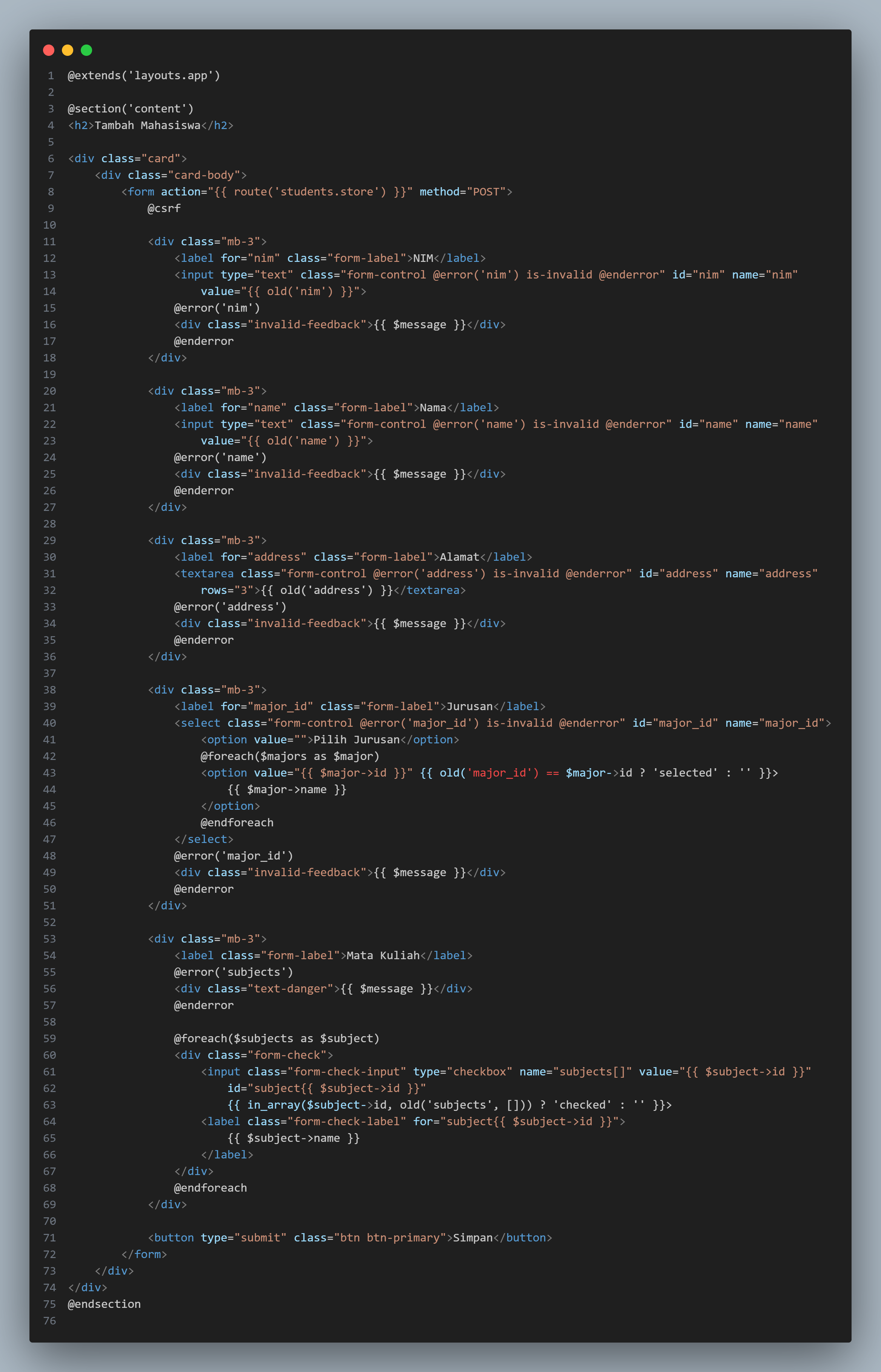 Mahasiswa Class Part 3