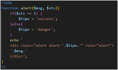 Alert PHP Code