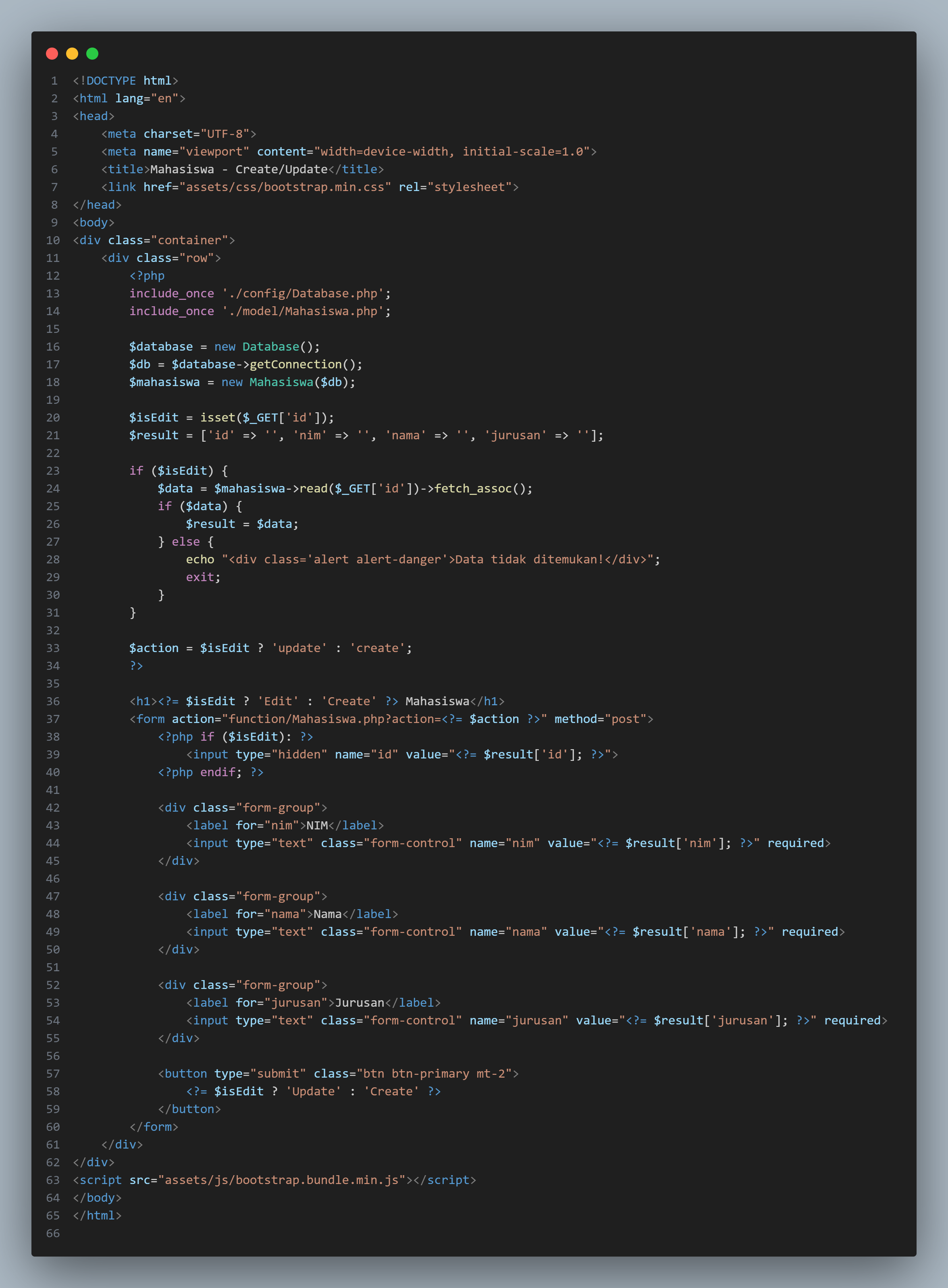 Edit Form Screenshot
